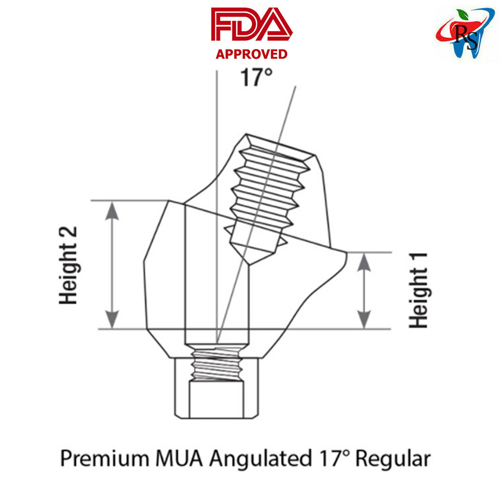 10x Set Dental Angulated 17° Multi-Unit 1.6 RP Int Hex 2.42mm + Titanium Sleeve
