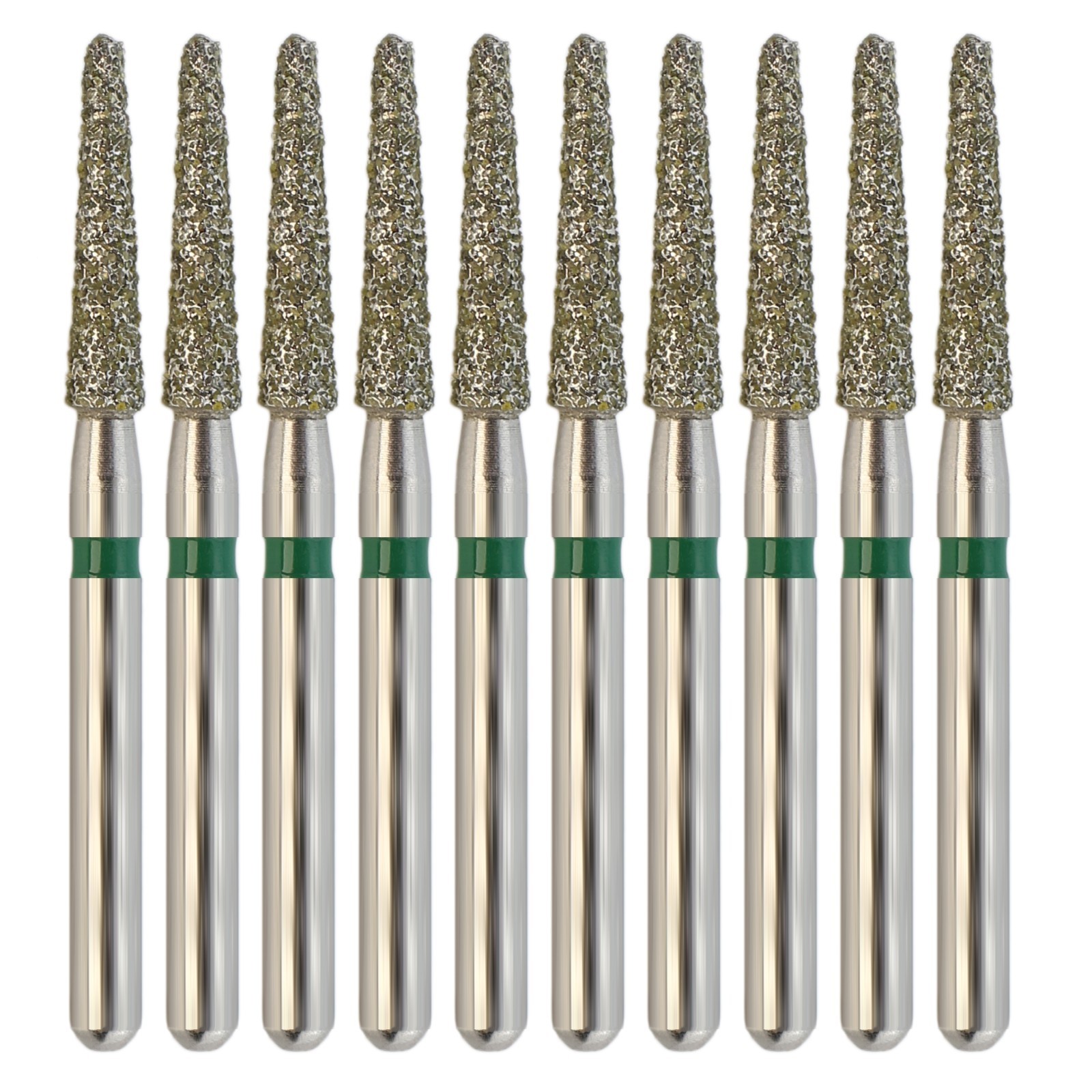 US Dental Diamond Burs Round End Taper 856/018C Coarse Green FG High Speed Burr