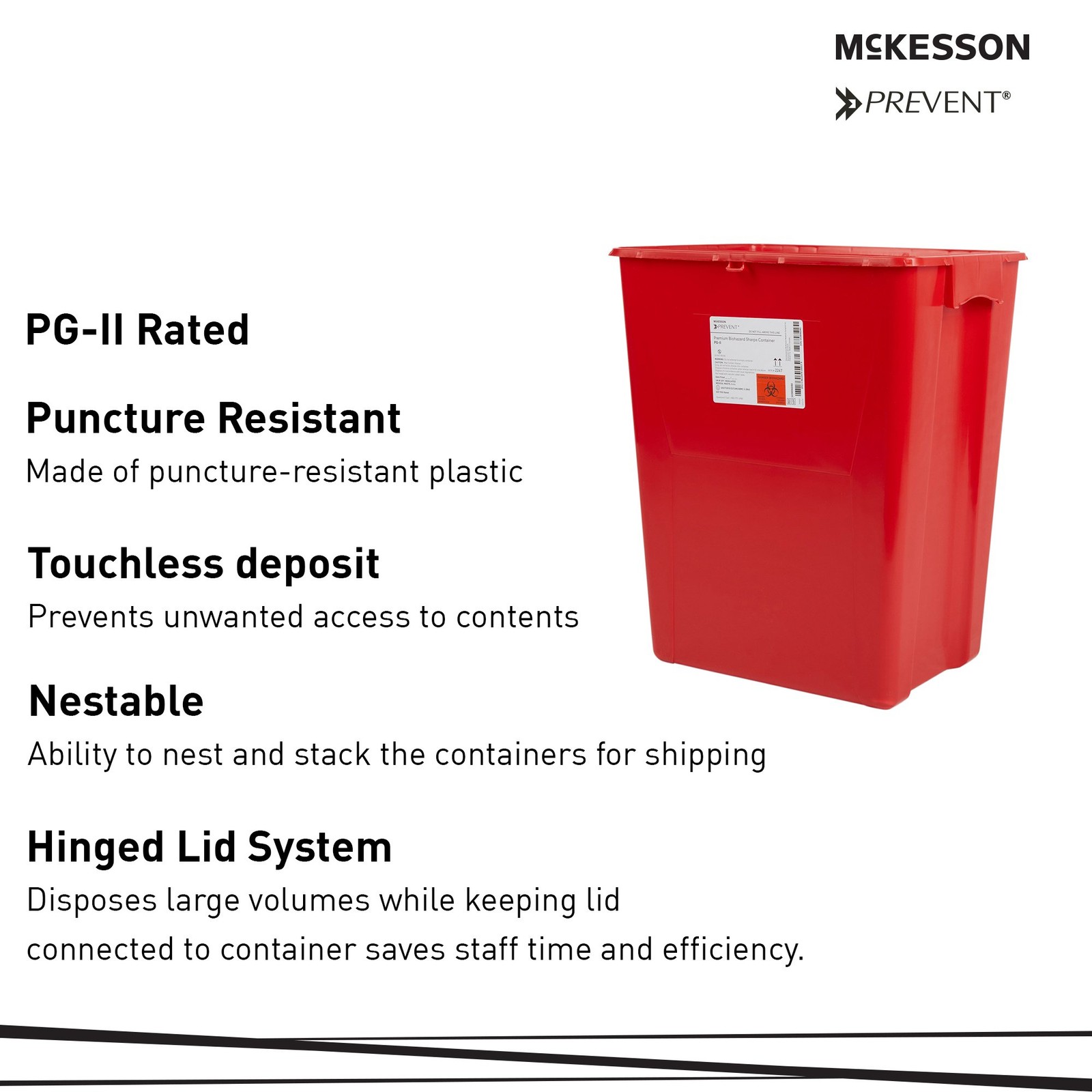McKesson Prevent Sharps Container 18 gal. Vertical Entry