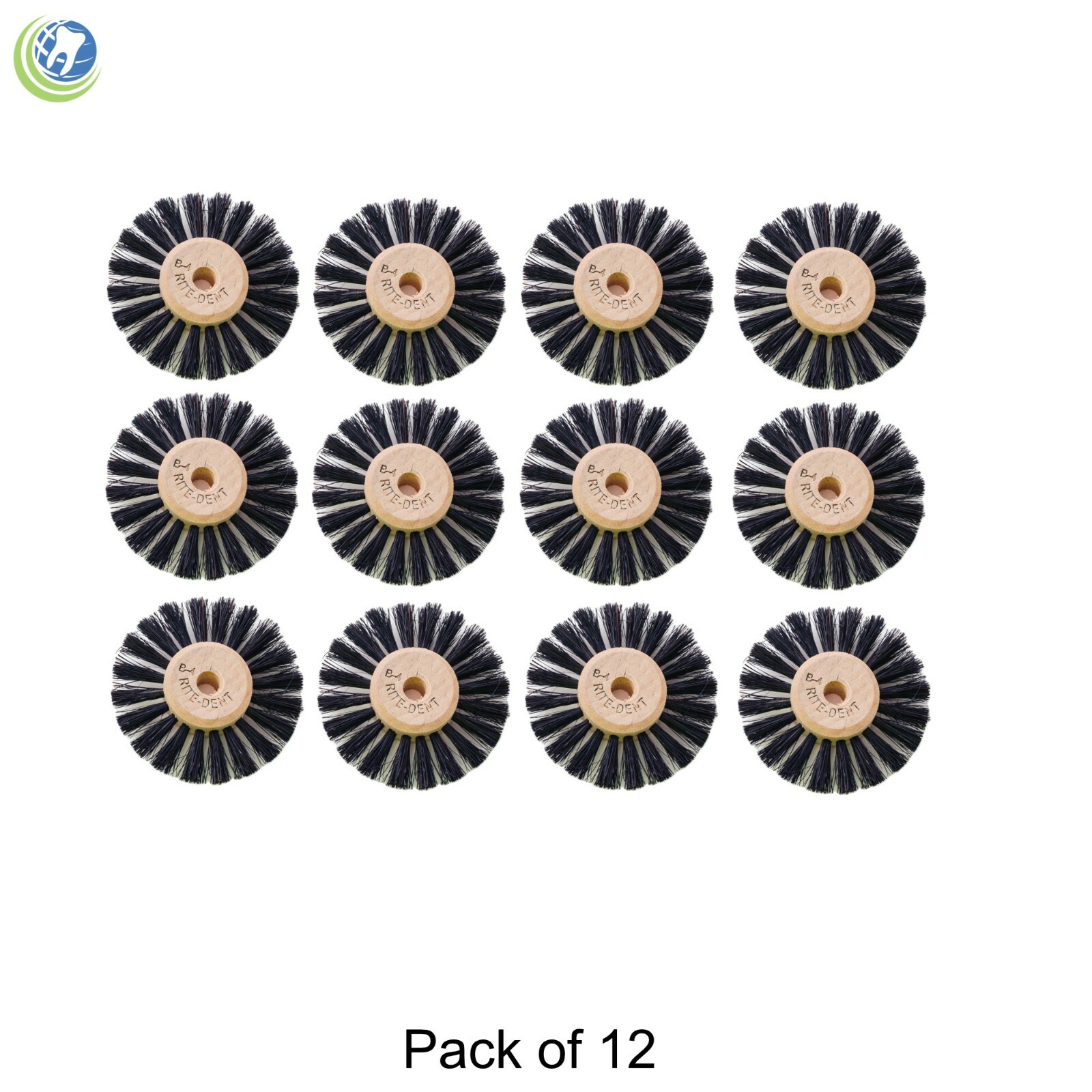 12 X Dental Laboratory Lathe Round Bristles Polishing Brush B4 Wood Center