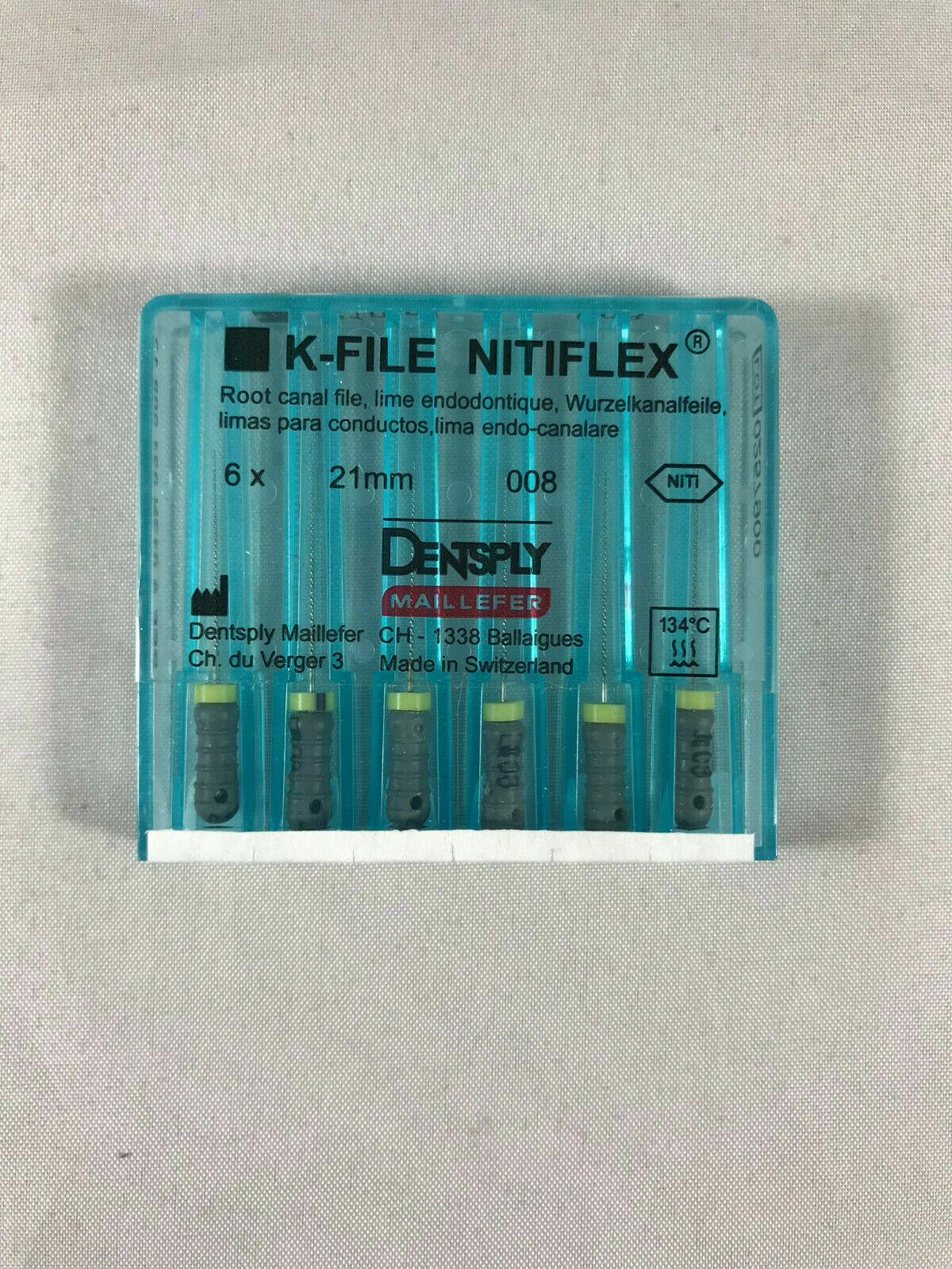 Dentsply Maillefer K-file Endodontic NiTiFlex steel 21mm All sizes 60 files/pk