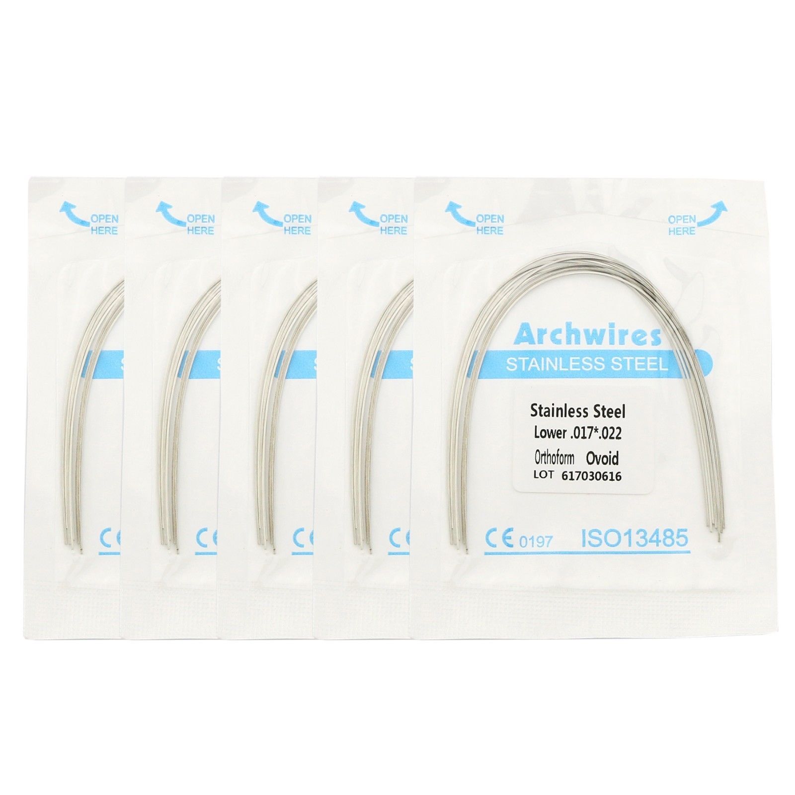 100 Dental Orthodontic Rectangular Stainless Steel Arch Wire Ovoid/Nature/Square