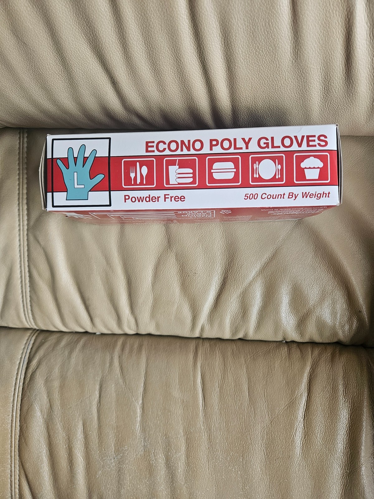 VALUGARDS POWDER FREE ECONO POLY LARGE SIZE GLOVES 500 COUNT NEW SEALED BOX.