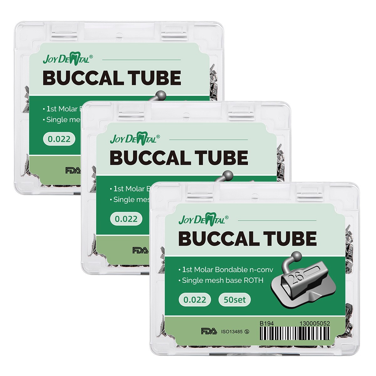 50 Sets Dental Orthodontic Buccal Tube 1st Molar Bondable Non-Conv Roth.022 USA