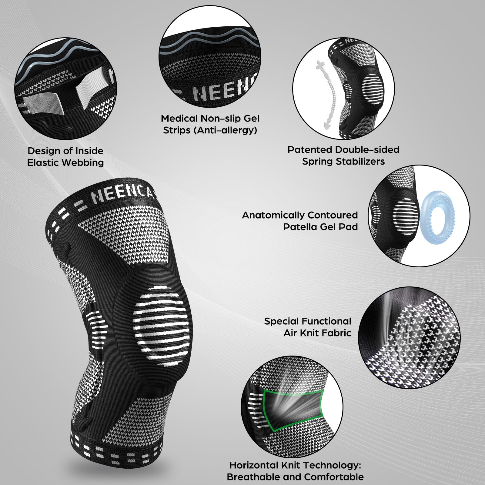 Neenca Professional Knee Brace For Pain Relief Medical Knee Support Patella Pad