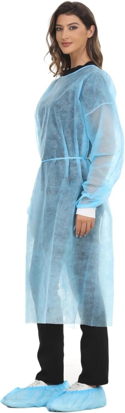 Disposable Isolation Gown Polypropylene Lab Gowns Knit Cuff Long Sleeve Pack …