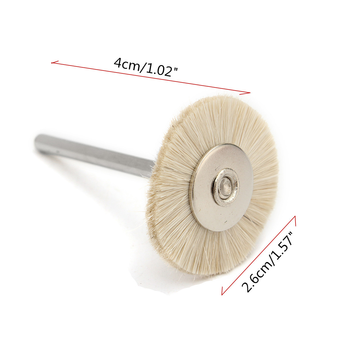 50pcs 3mm Soft Dental Polishing BrushesWhite Goat Hair Buffing Cleaning Wheels