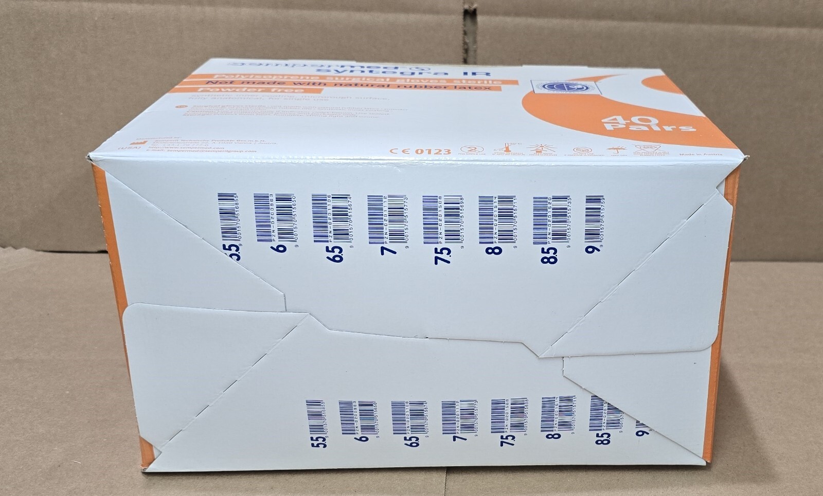 Sempermed Syntegra IR Polyisoprene Surgical Gloves Sterile Size 7 1/2, 40/pairs