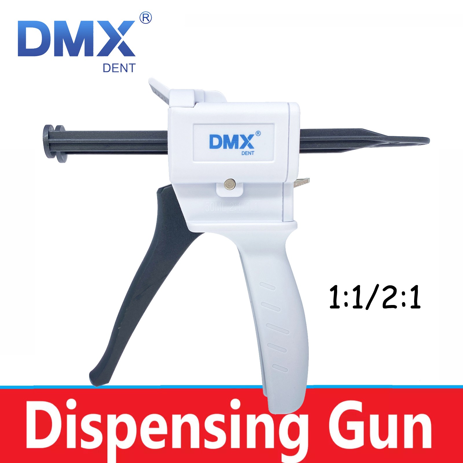 Dental Dispenser Gun 1:1/2:1 10:1/4:1 50ml Impression Mixing Dispensing Gun Kit