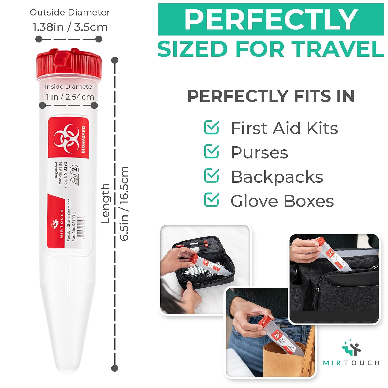 Sharps-Shuttle – Single Use Travel Sharps Container for Needles Syringes