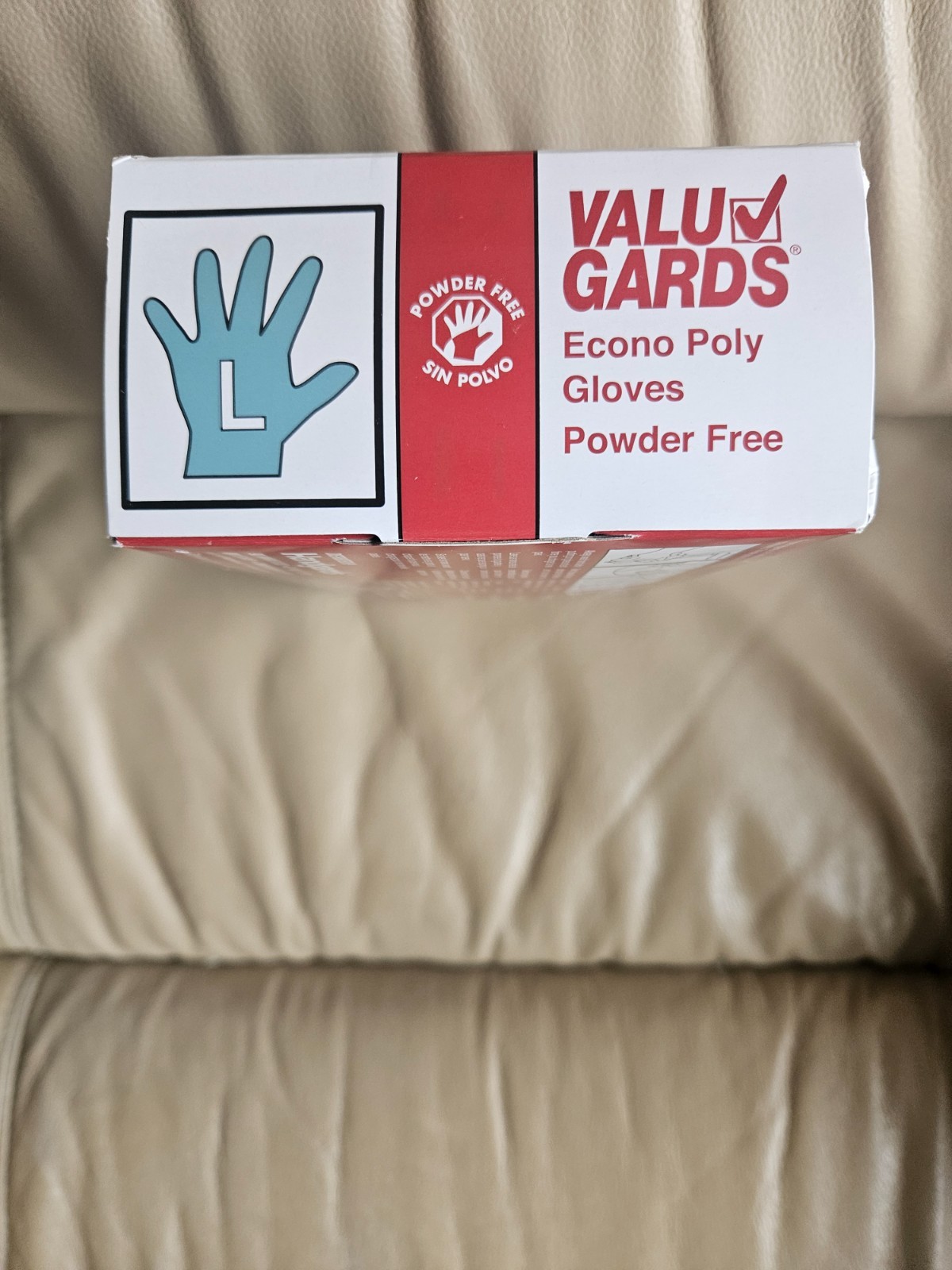 VALUGARDS POWDER FREE ECONO POLY LARGE SIZE GLOVES 500 COUNT NEW SEALED BOX.