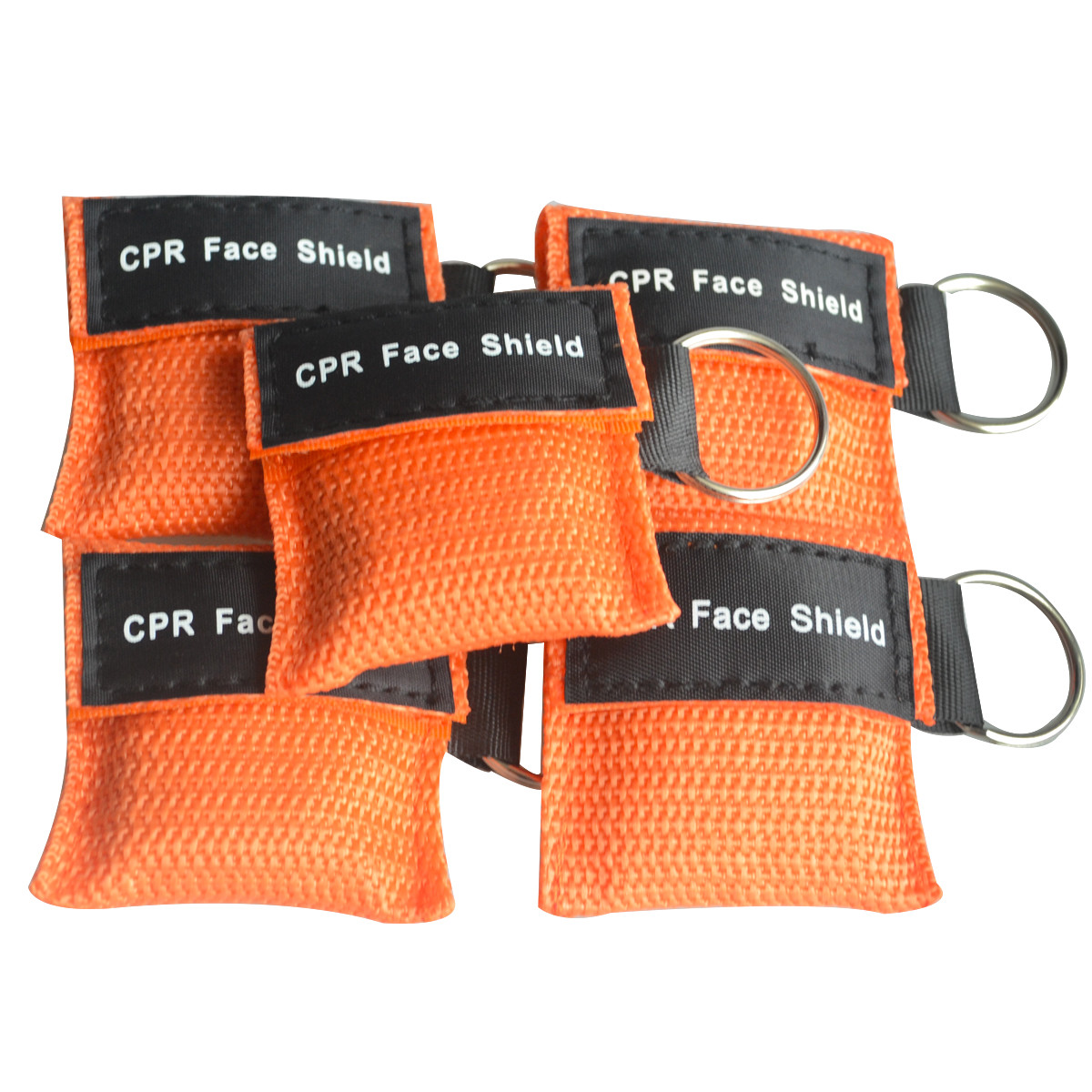 100PCS 5Colors Keychain Transparent CPR Mask First Aid Training CPR Face Shield