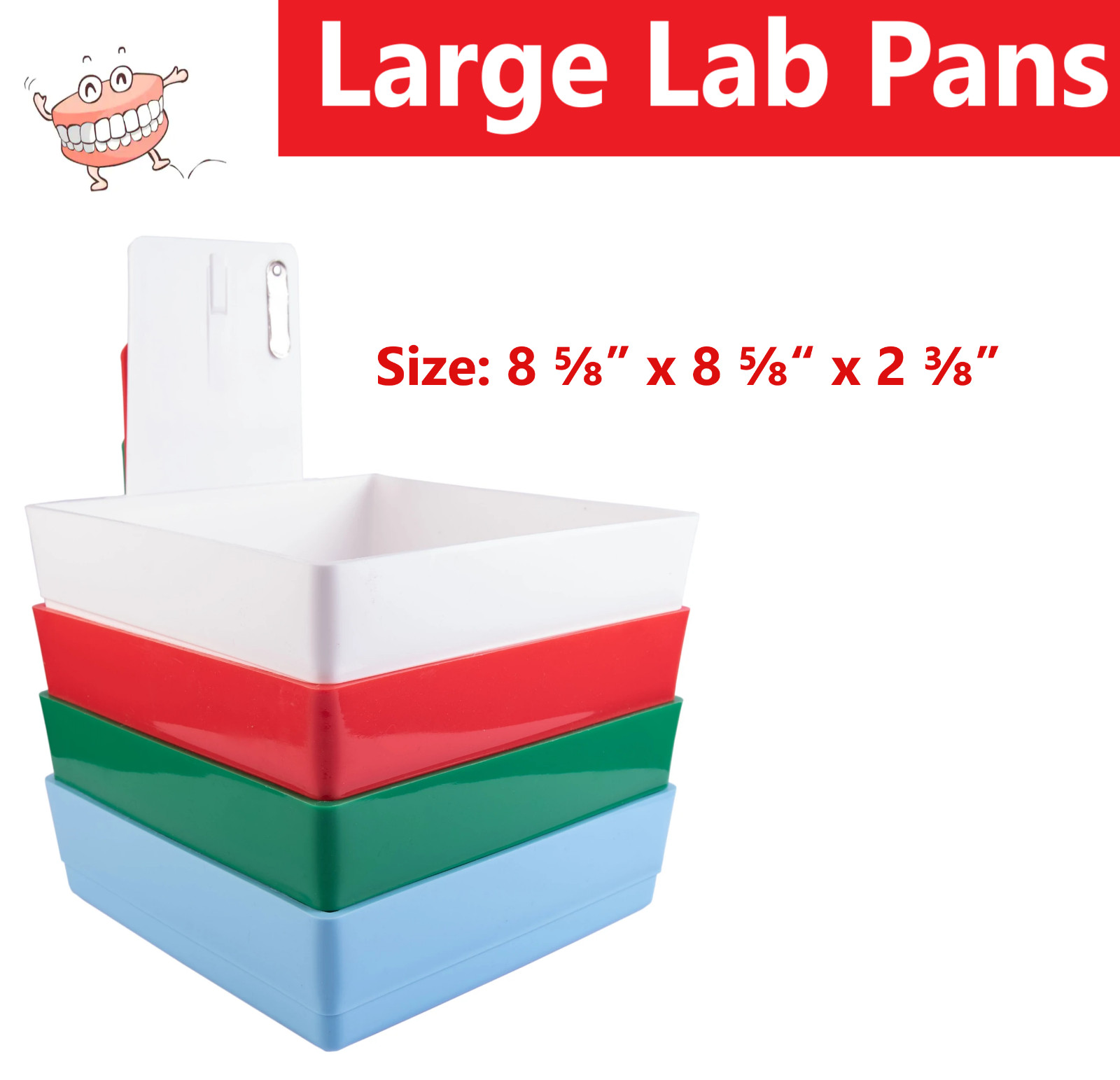 8/Pk, Dental Pro Work Lab Pan Large 8 5/8” x 8 5/8“ x 2 3/8” 209PLP Pro Lab Pans