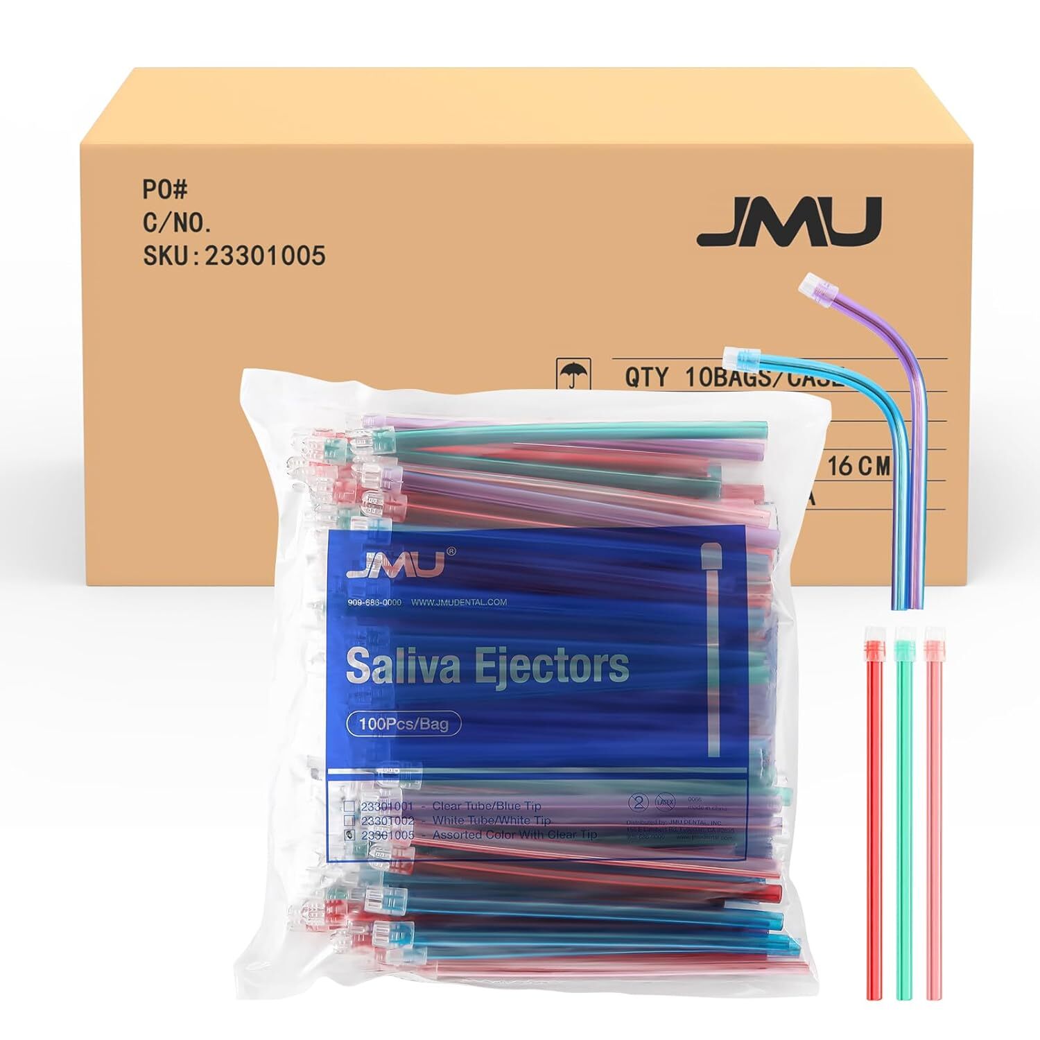 JMU Dental Saliva Ejectors Medical Grade Latex Free Evacuation Suction Tips