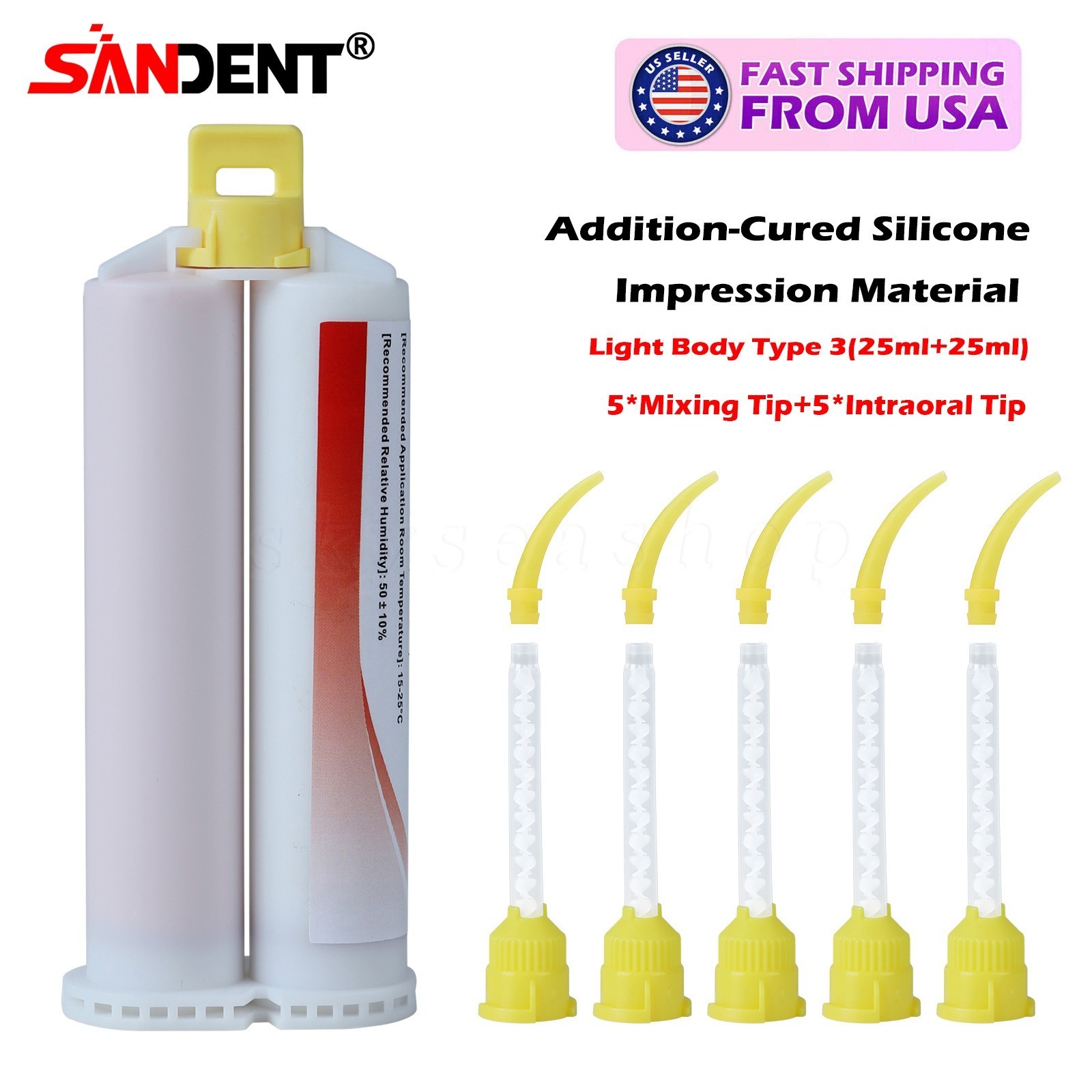 Dental LIGHT BODY FAST SET VPS Impression Material PVS 50ML, 1-100/Bx