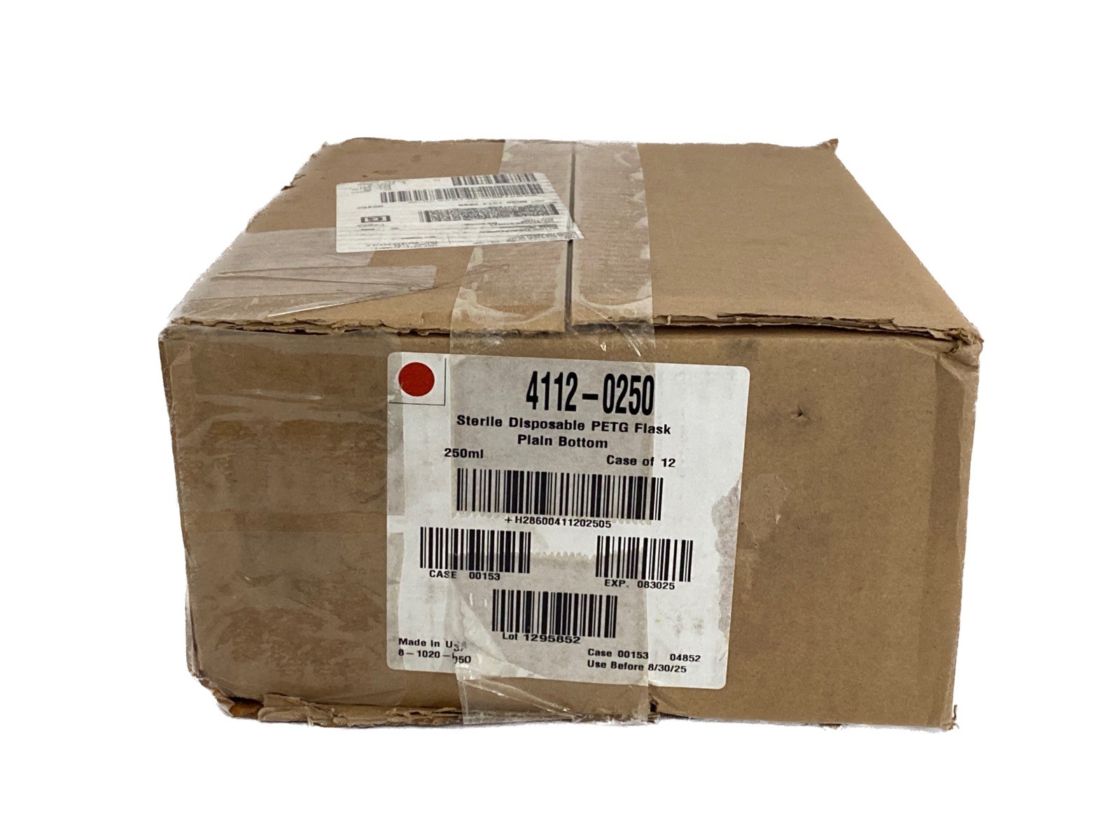 (12/Cs) THERMO NALGENE 250mL PETG Graduated Erlenmeyer Culture Flasks 4112-0250