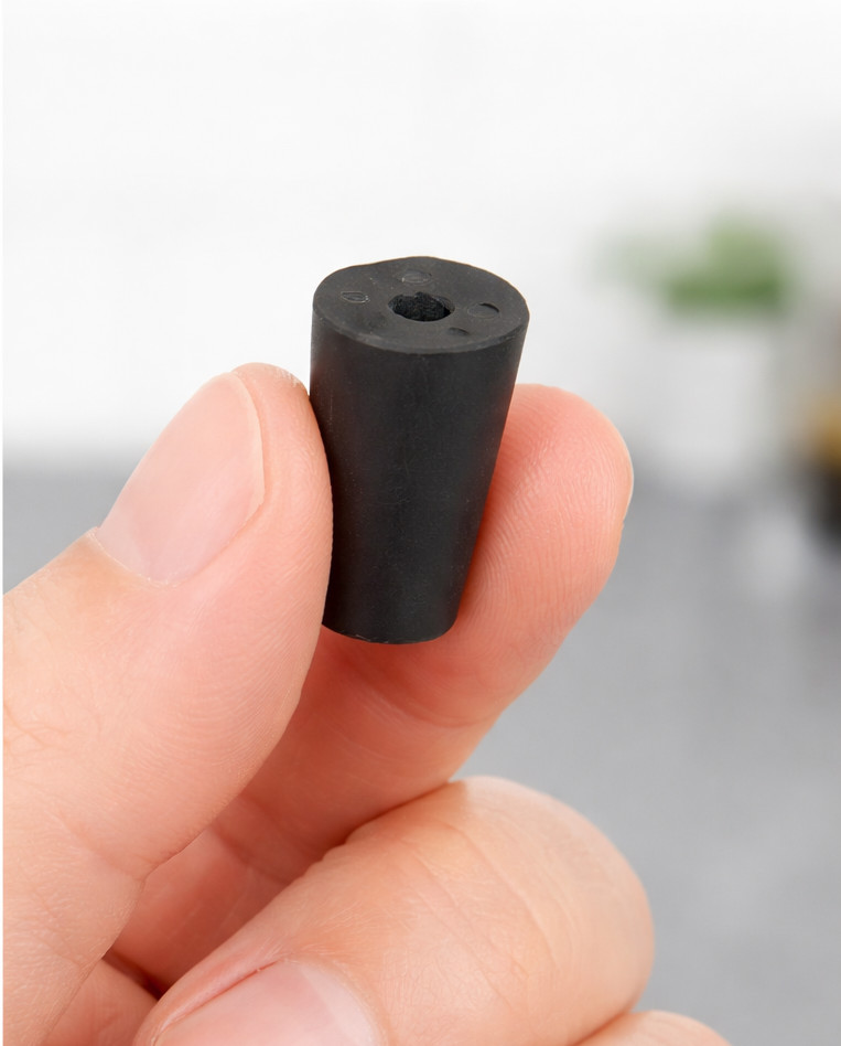 #000 Solid Rubber Stoppers 1 Hole Tapered Plug Corks Fits 11/32″ to 15/32″ ID