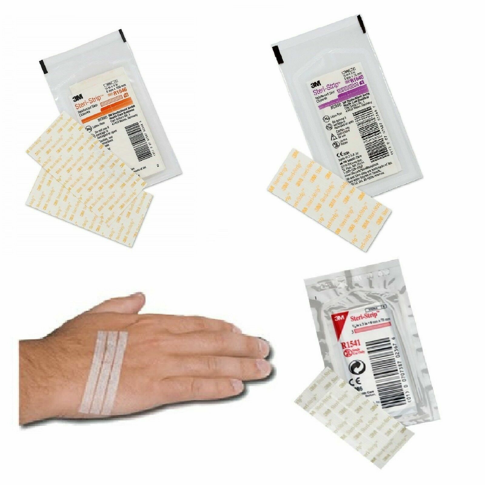 3M Steri-Strip Reinforced Skin Wound Closures – All Sizes & Amounts- Top Quality
