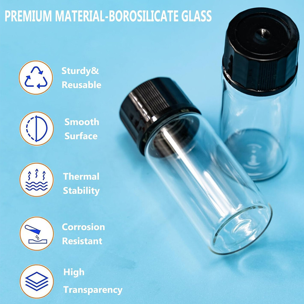 100*5ML Mini Liquid Sample Bottle&Screw Caps,Lab Vial Containers,for Perfume Oil