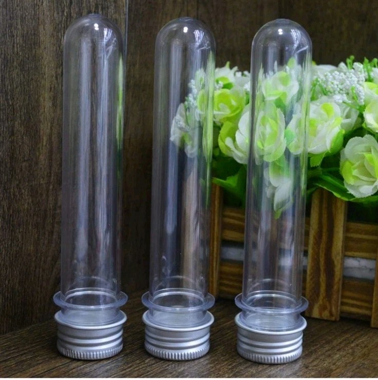 30 Pc. 25x140mm 40ml Clear Test Tubes with Screw Caps For Scientific, Shots, Etc