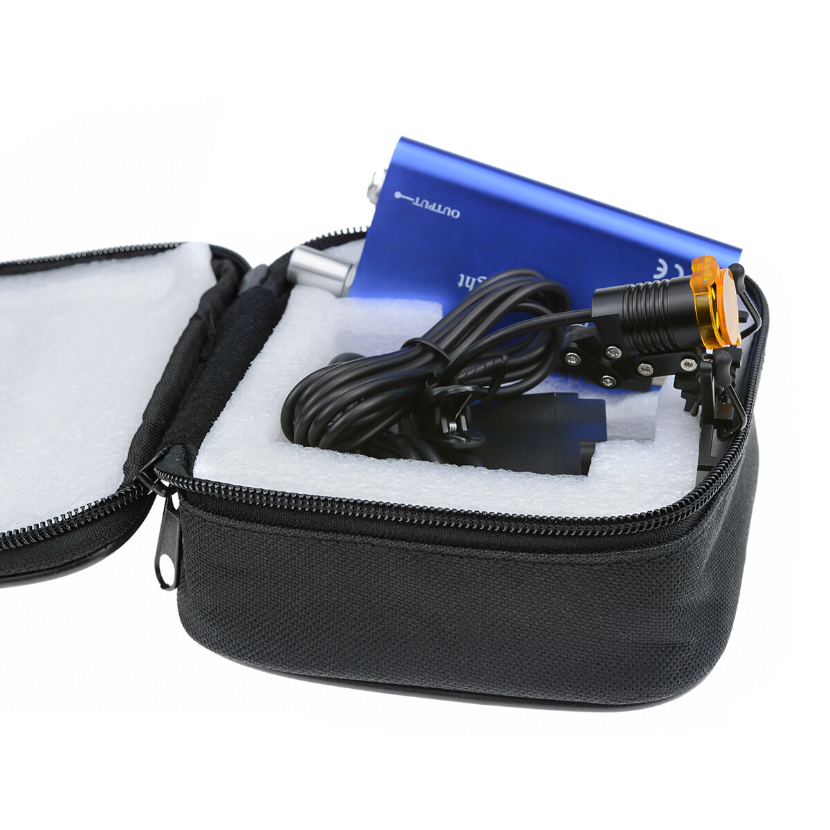 3W Dental Metal Clip LED Headlight High Power Lamp with Light Shield Blue