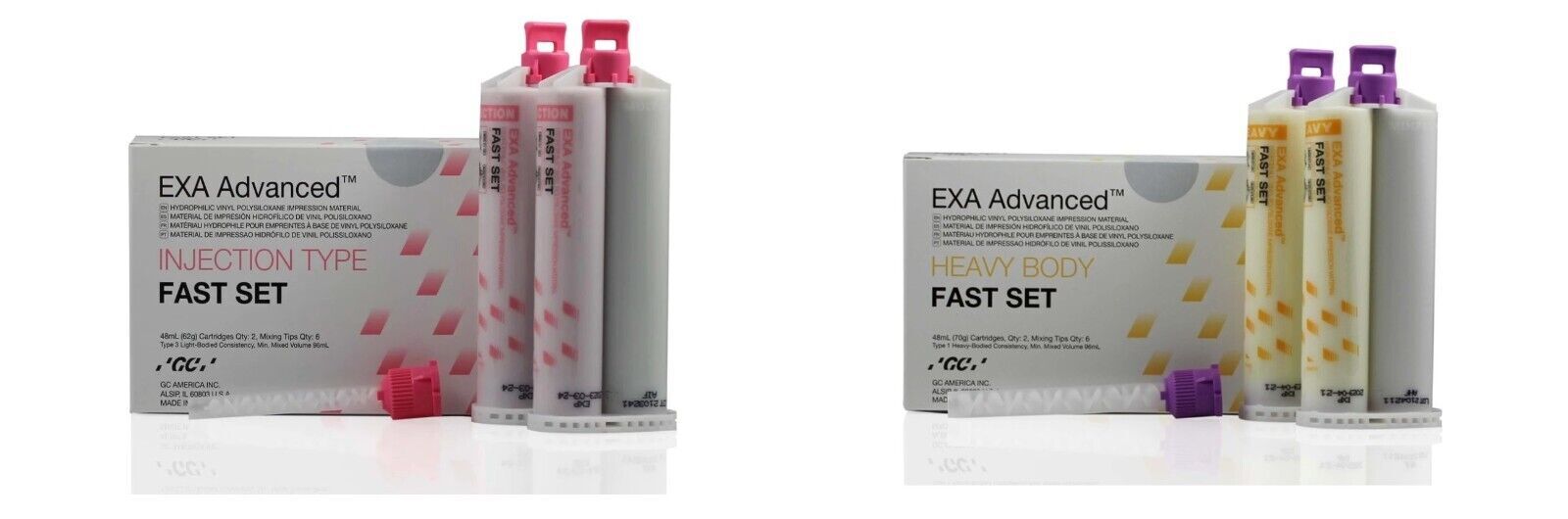 GC -EXA Advanced Heavy Body / Injection Fast Set Impression Material 48mL+Tip