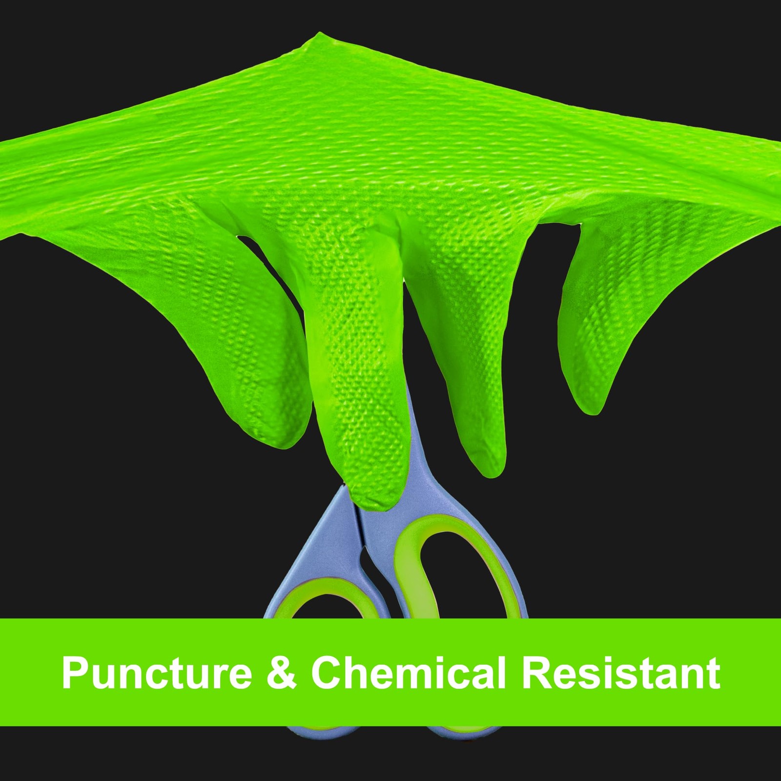 HD Green Nitrile Industrial Disposable Gloves, 8 Mil, Latex-Free, Raised Diam…