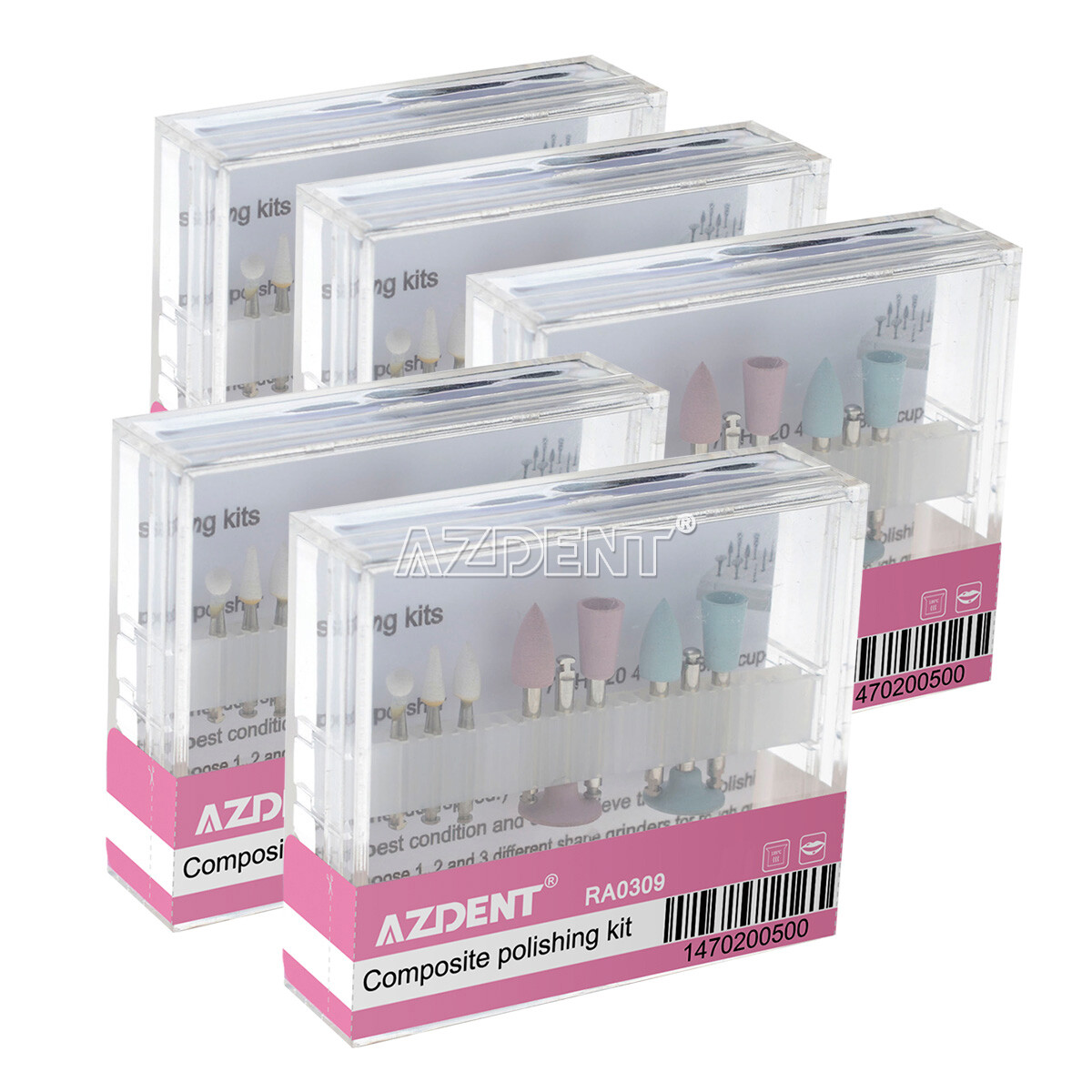 AZDENT Dental Composite Polishing Kit Diamond Burs RA Polisher Resin Brushes