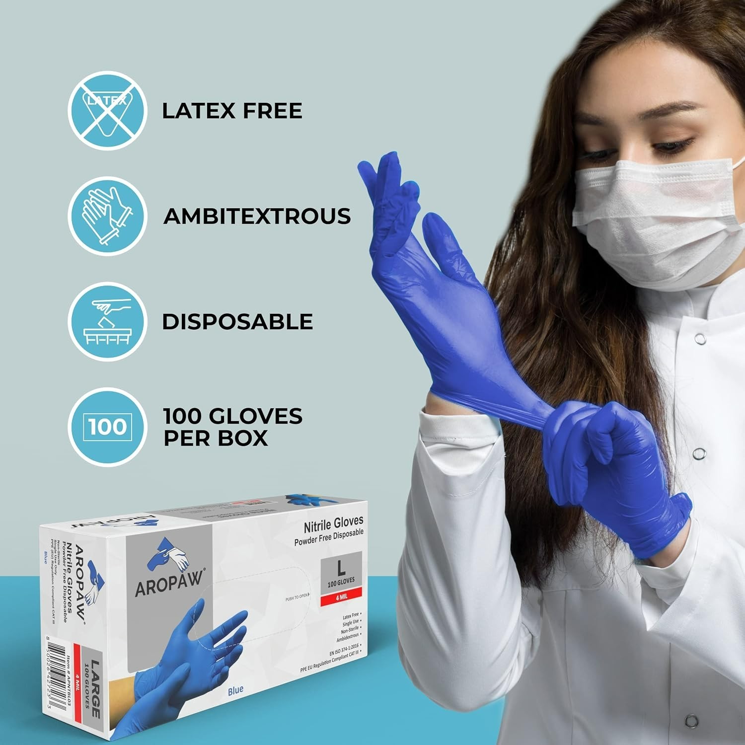 Ambidextrous Disposable Nitrile Gloves, 1000 Count – Waterproof & Tear-Resistant