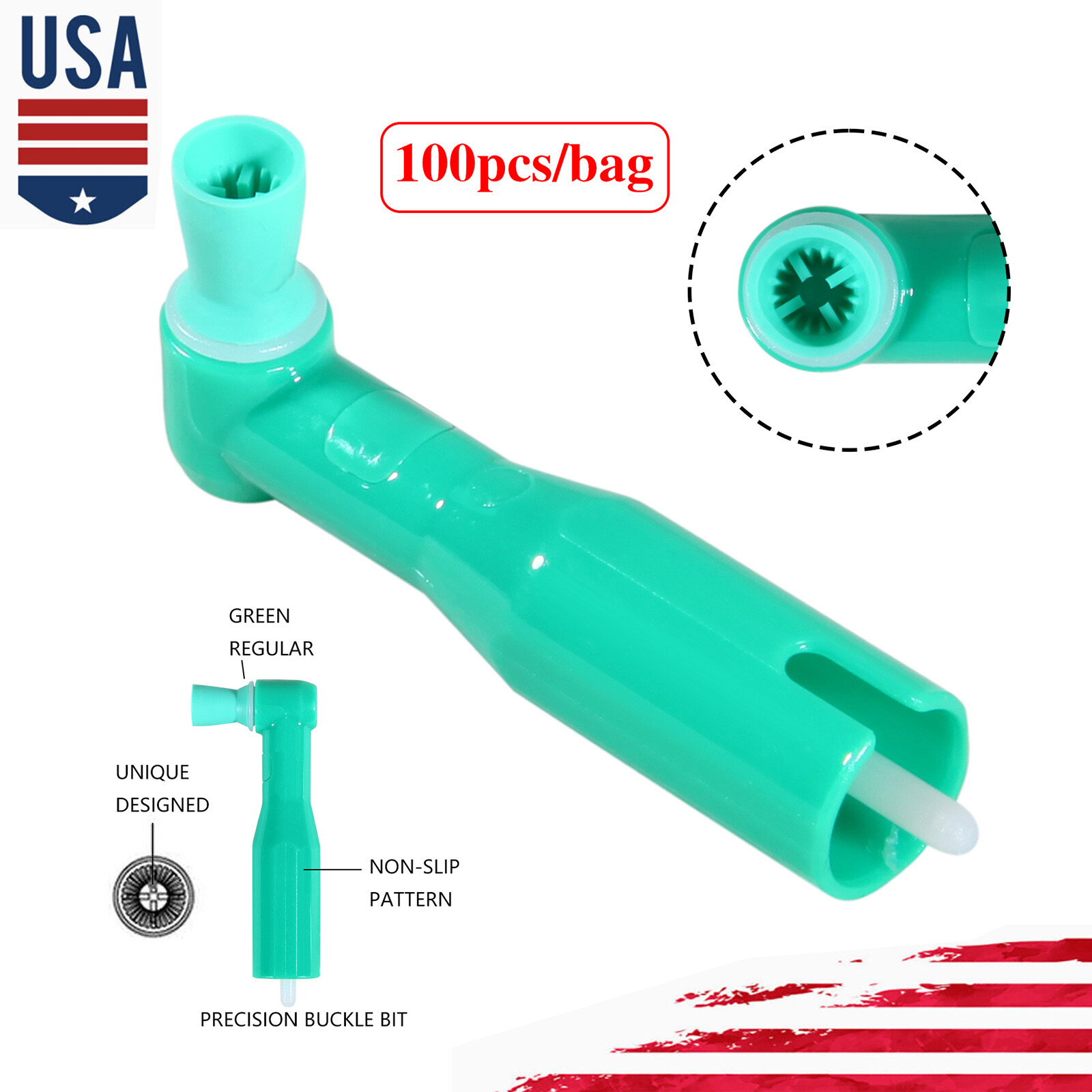 100Pcs Dental Disposable Prophy Angle Top Quality Prophy Angles Cups USA