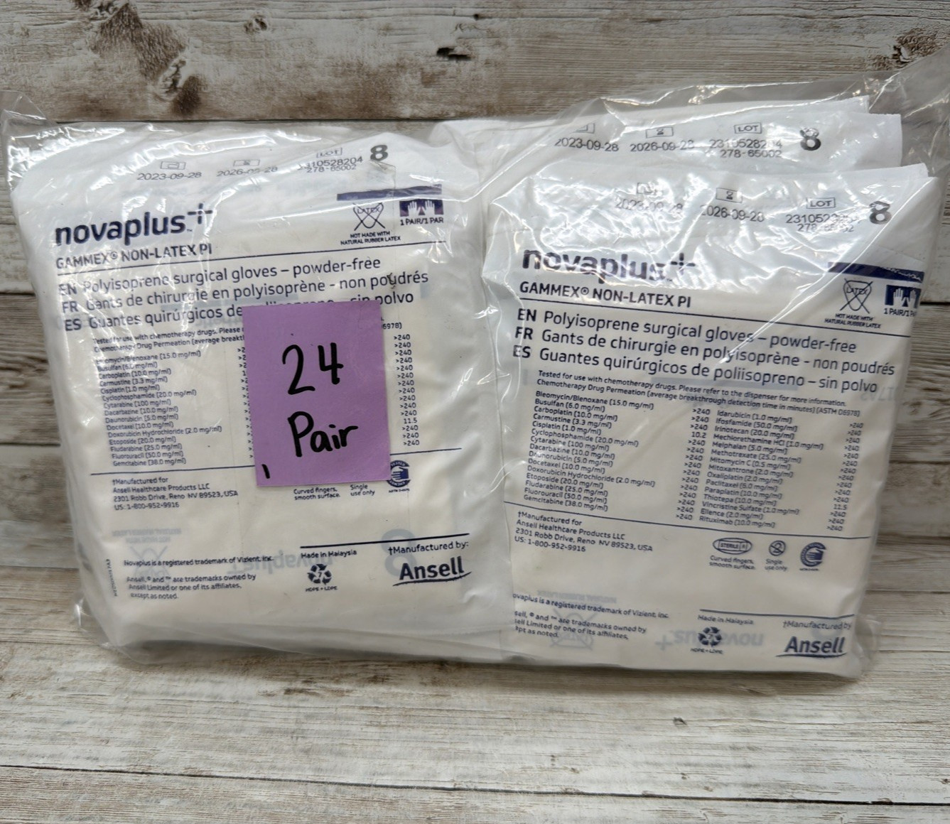 Gammex Non-Latex PI Surgical Gloves Sterile *24 PAIR* Size: 8 *Exp: 9/26*