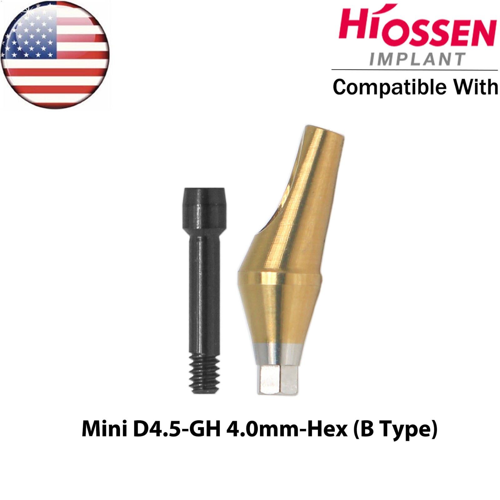 US Dental 17° Angled Anatomic Abutment For Hiossen Osstem Mini Ø4.5mm Platform