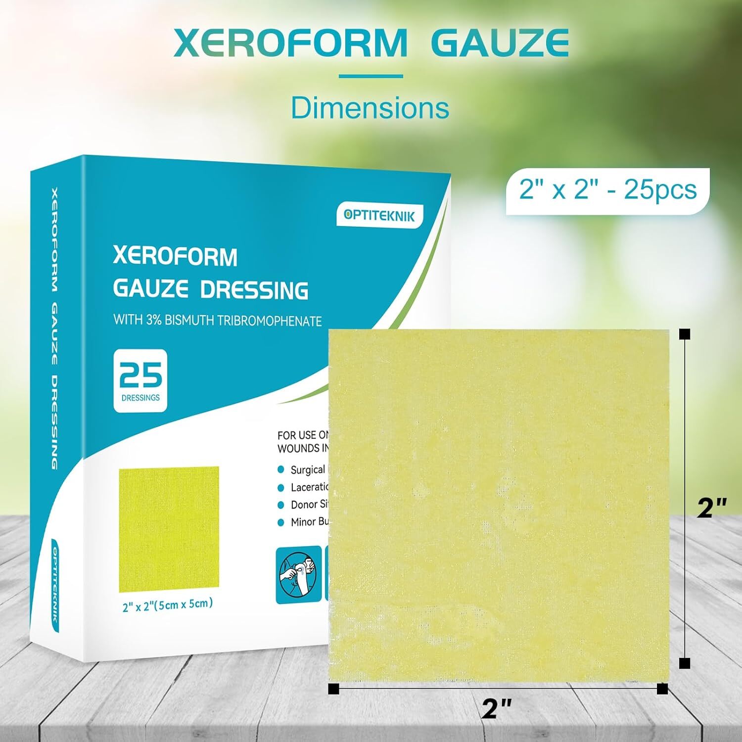 Xeroform Petrolatum Dressing 2″x2″ Pack of 25, Non-Adherent pack 25