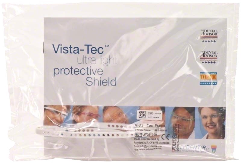 Polydentia 5614 Vista-Tec Face Shield Ultra Light Frames Only – WHITE COLOR