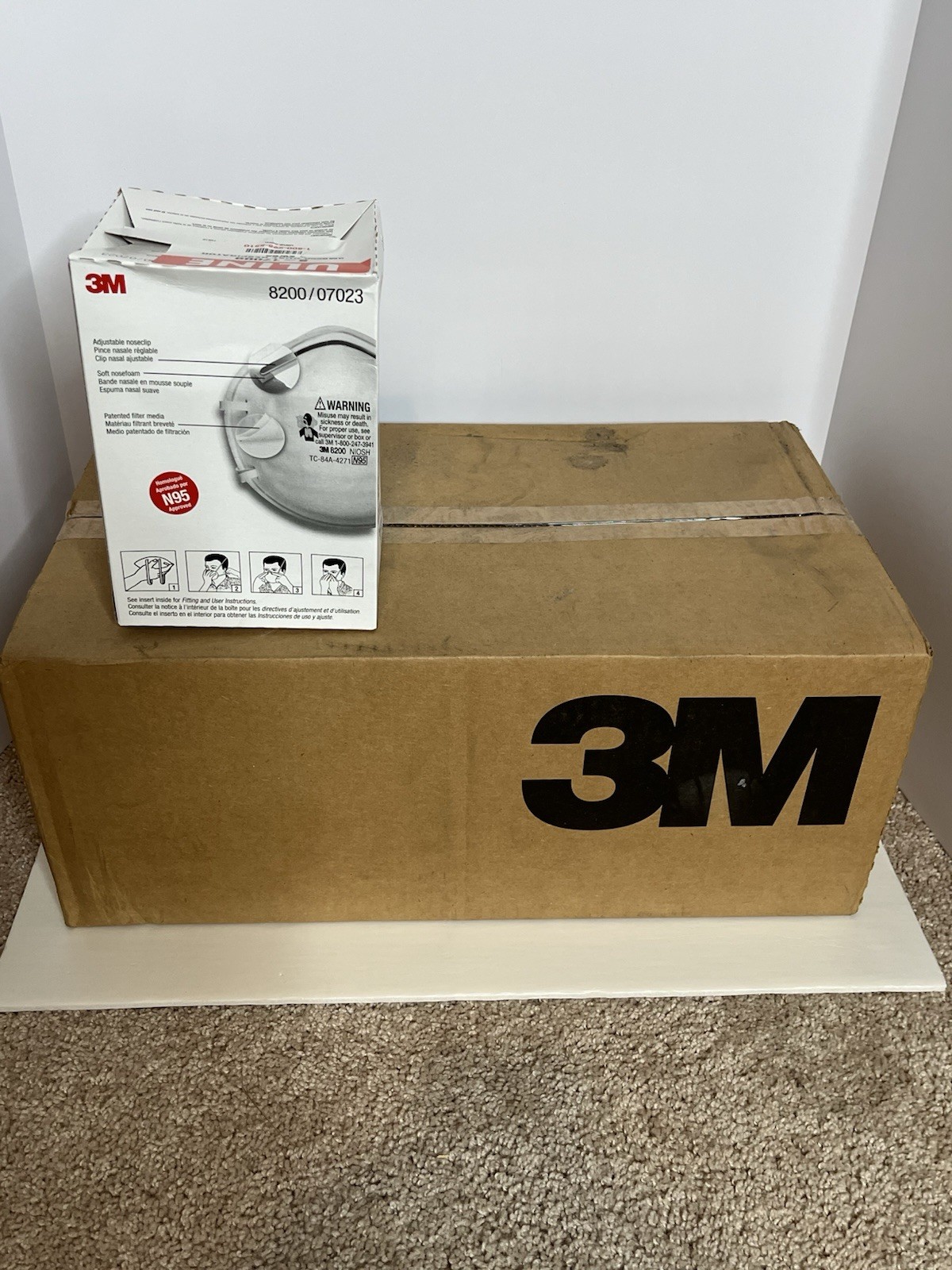 3M Particulate Respirator 8210 N95 Disposable Protective Dust Mask Case