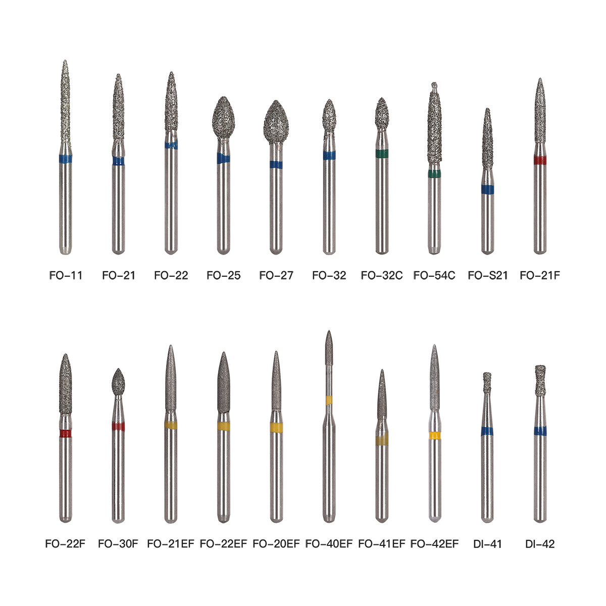 25pcs AZDENT Dental FG Diamond Burs For High Speed Handpiece Friction Grip