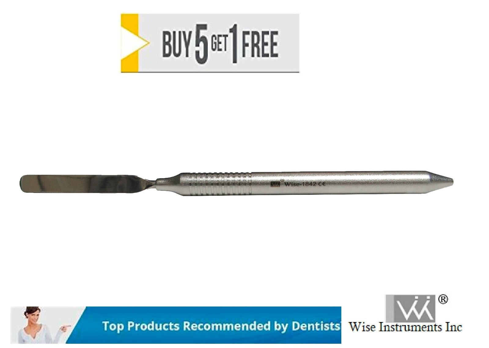 Wise Dental Cement Spatula # 24 Flexible Stainless Steel