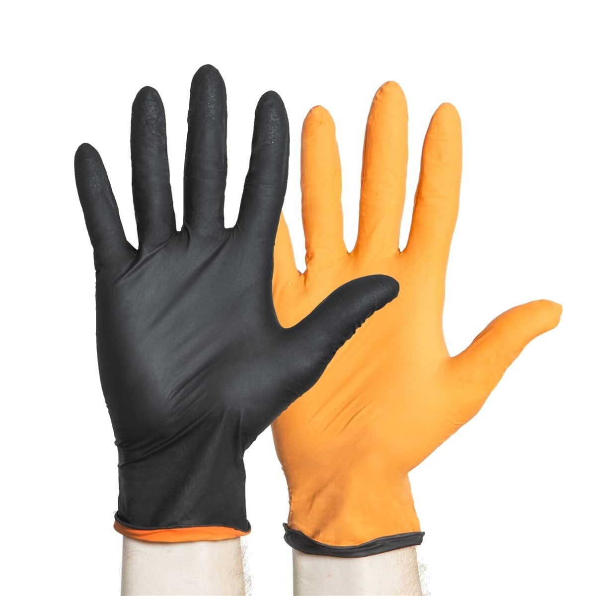 Halyard Black-FIRE 44757 Medium Nitrile Exam Gloves Black-Orange (Box of 150)
