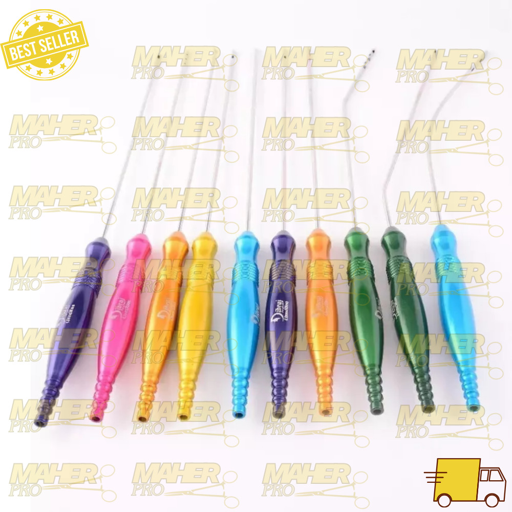 Liposuction Cannulas With Fixed Handle 10 Pcs Set Plastic Surgery Instrument