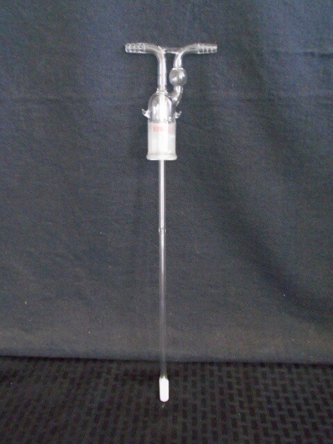 KONTES 29/42 Glass Tall Form Gas Washing Stopper C Frit Tube for 15” H Bottle