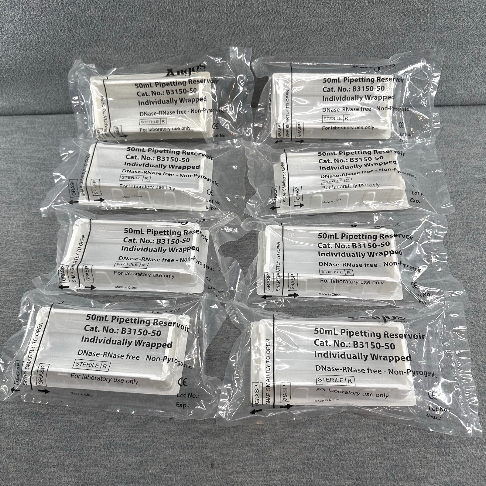 ARGOS – 50ML Pipetting Reservior Individually Wrapped Lot of 8