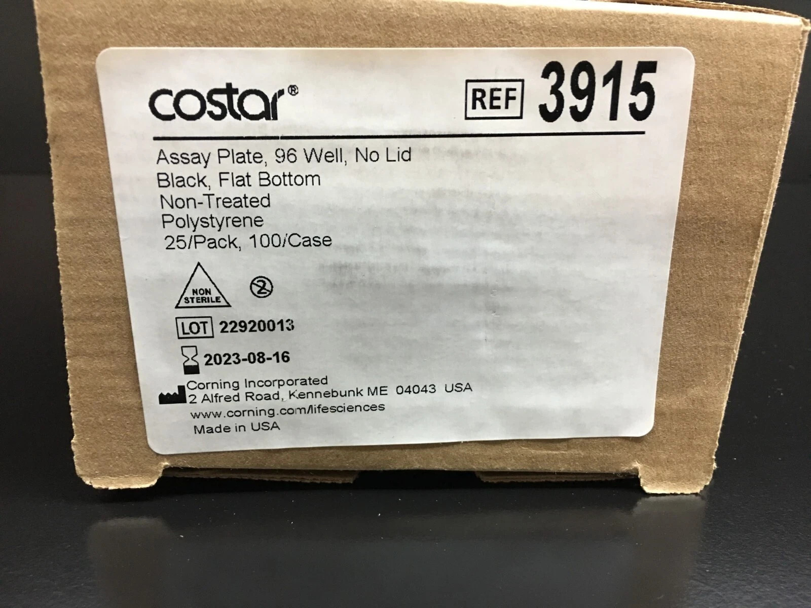 Corning Costar REF 3915 Assay Plate 96 Well No Lid