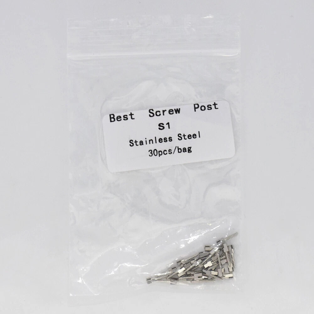 30 Pcs/Bag Dental Assorted Conical Stainless Steel Screw Post Root Canal Pin