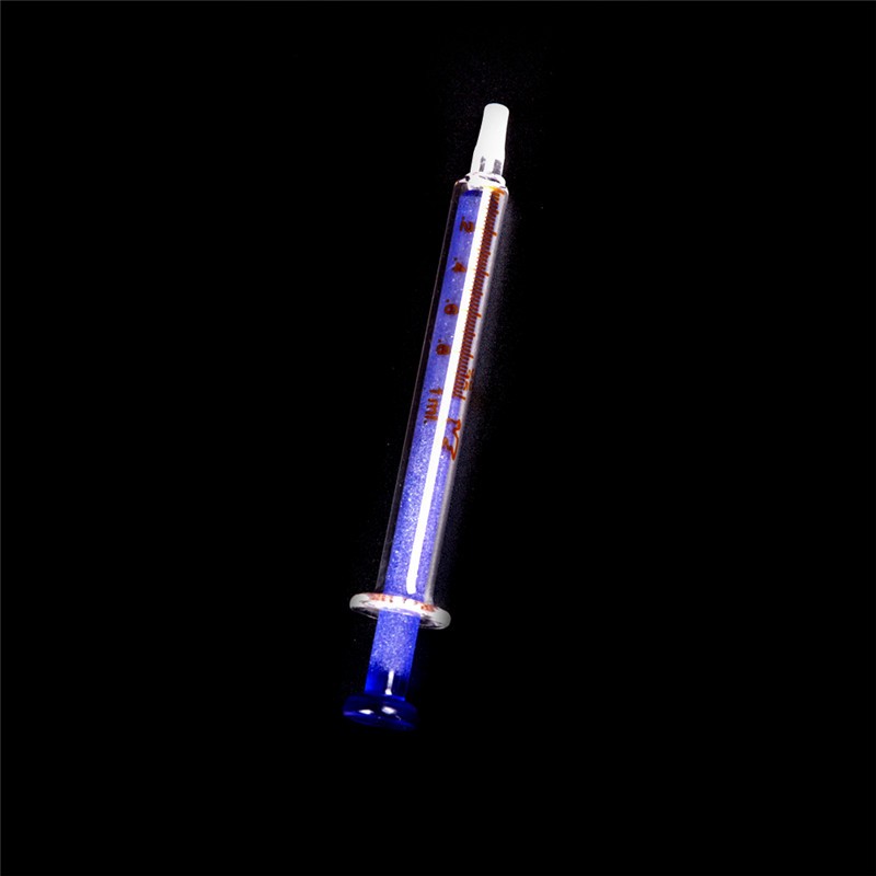 1mL Blue Glass Syringes Sampler Injector Lab Glassware Tool Gift High Qua.Q6
