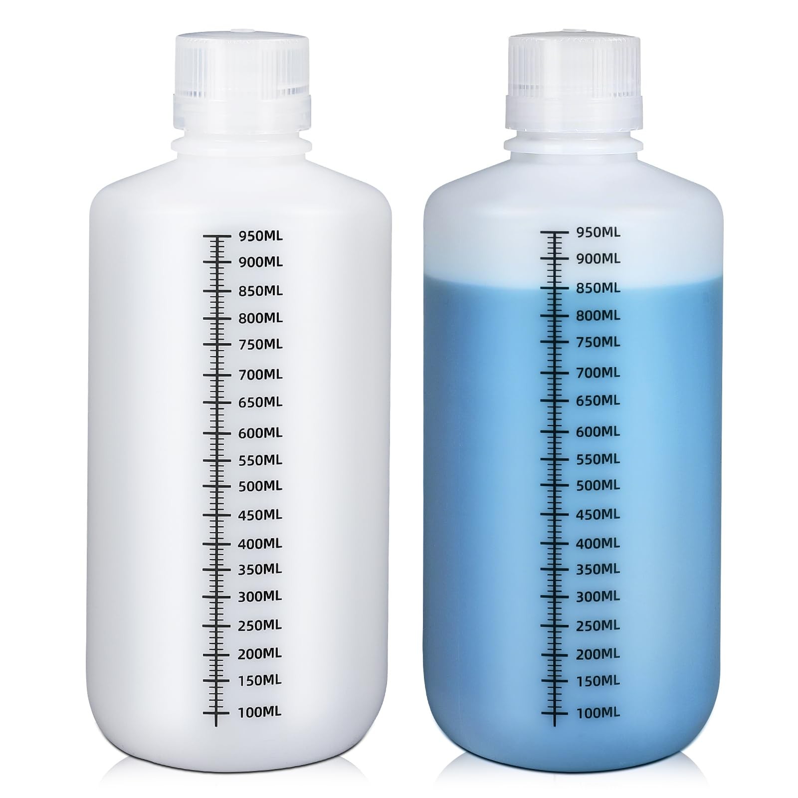 UMETASS 32oz/1000ml Narrow Mouth Plastic Bottles with 32 oz, Translucent