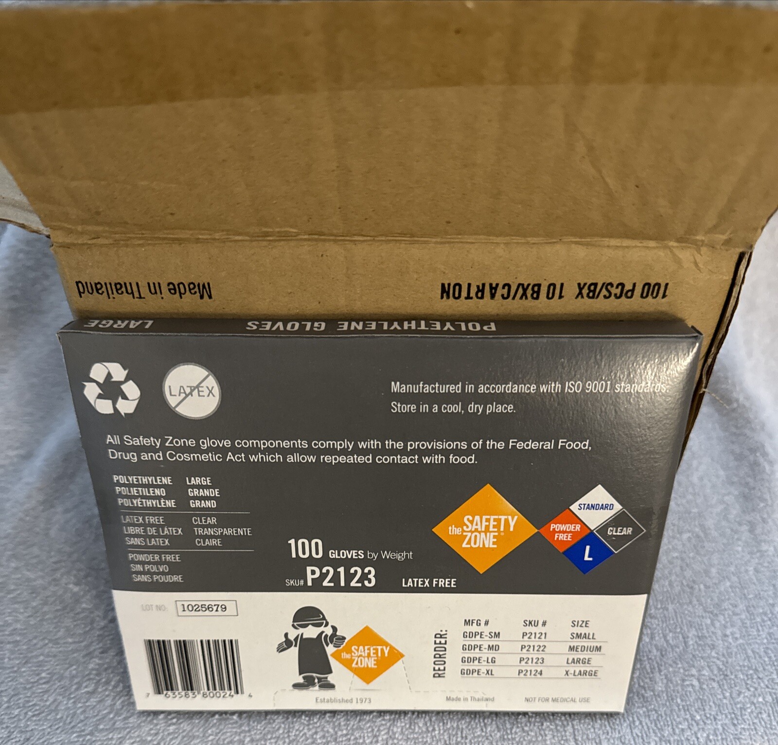 Safety Zone Clear Poly Gloves Size LARGE 7 Boxes (700) – 100 Each Box NEW