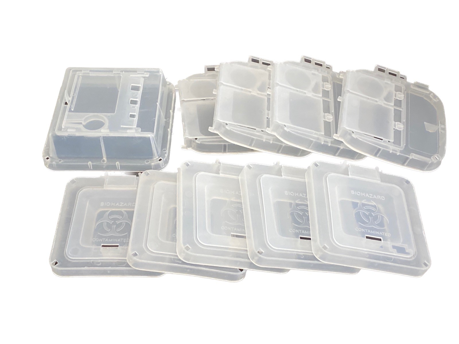 (Lot of 10) Laboratory Clear Biohazard Cover Lids Different Styles for 1-Quart