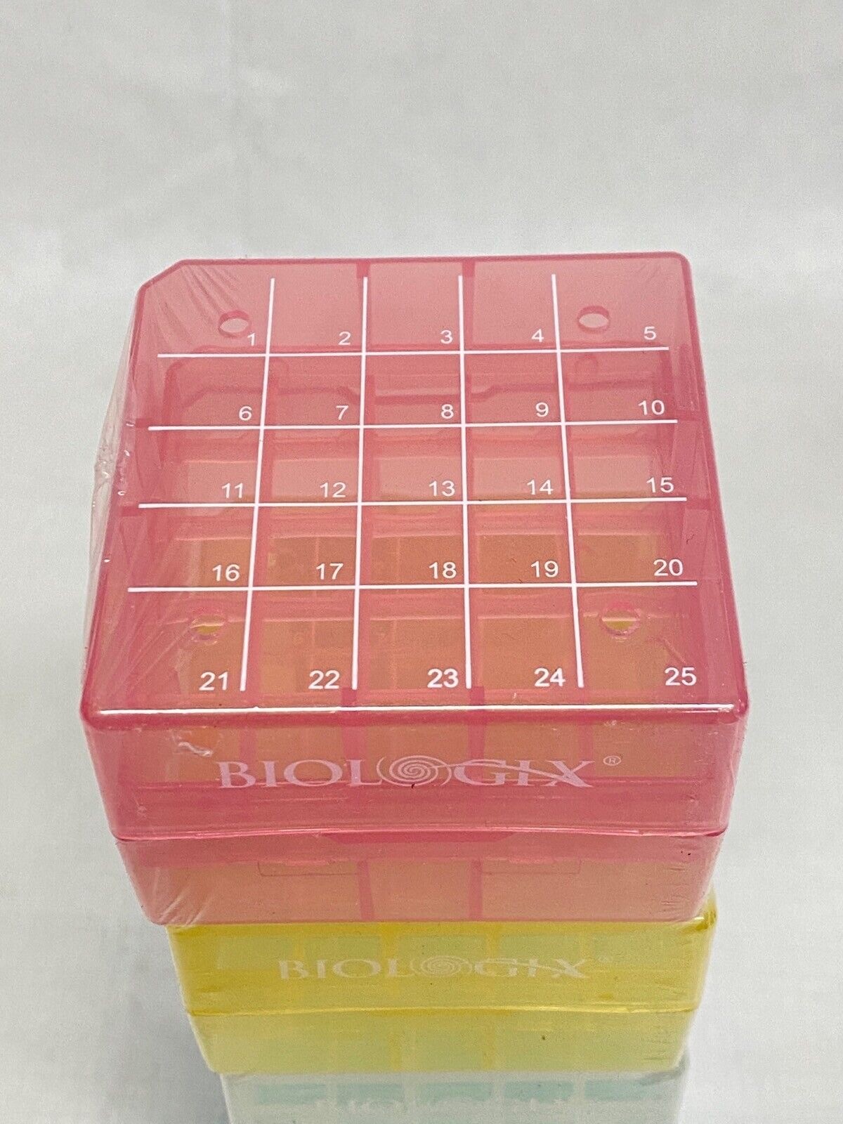 (30/Cs) BIOLOGIX Cryogenic Storage Boxes 25-Well 75x75x52mm Assorted 90-9025