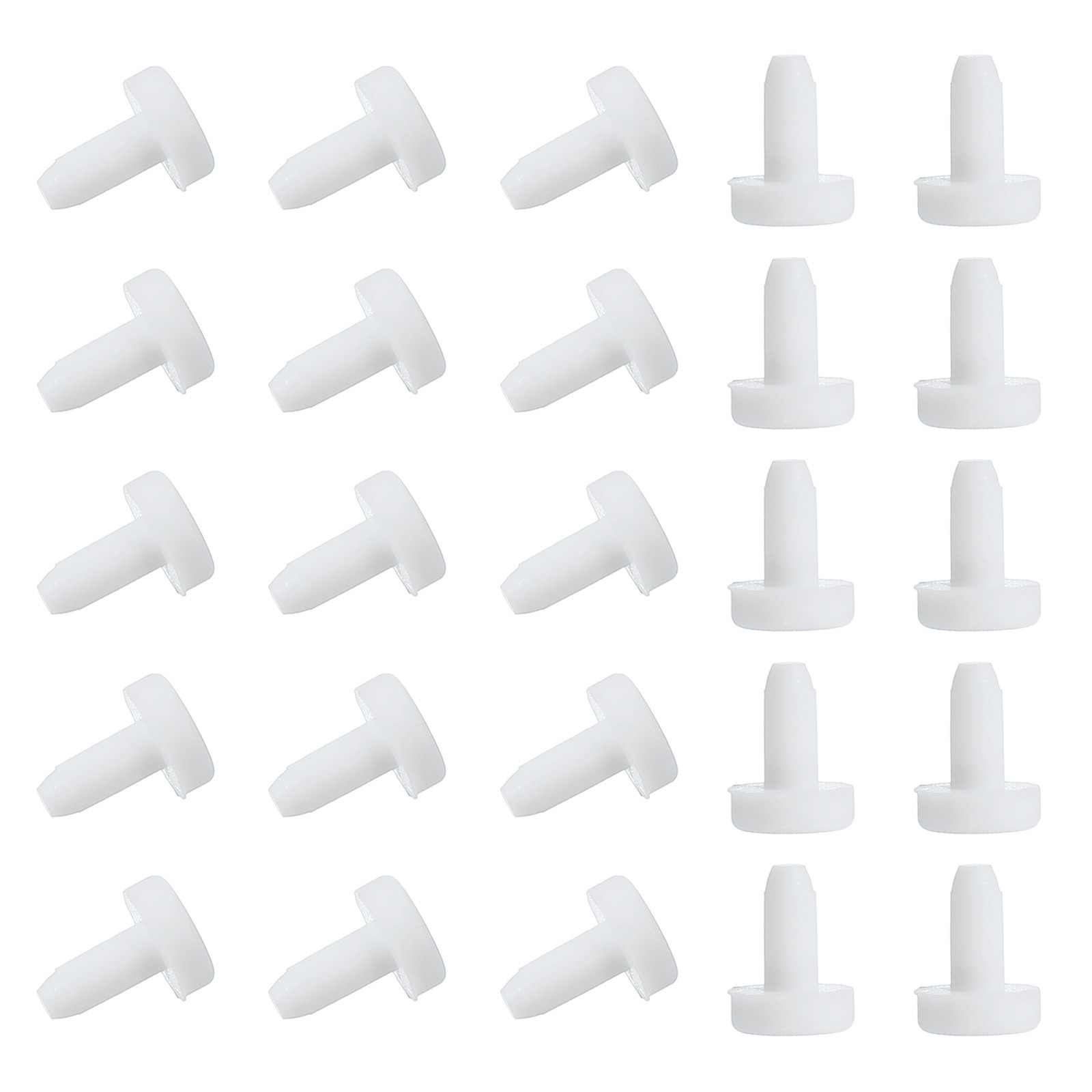 25Pcs T Shaped Solid Silicone Stopper Dia 3 Mm/0.12″ Rubber Plugs White