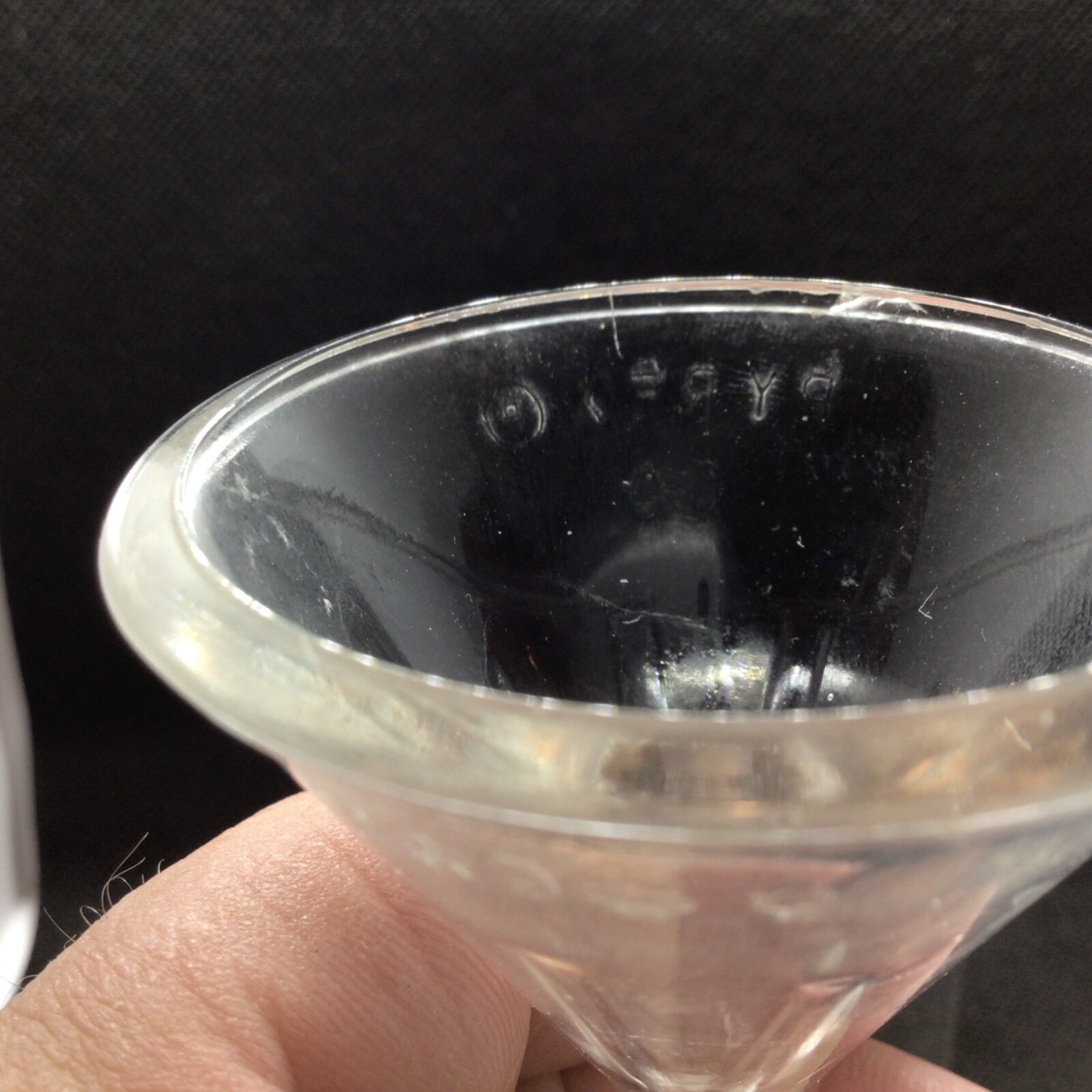 Vintage Pyrex medical 60 Deg. funnel & pour cup